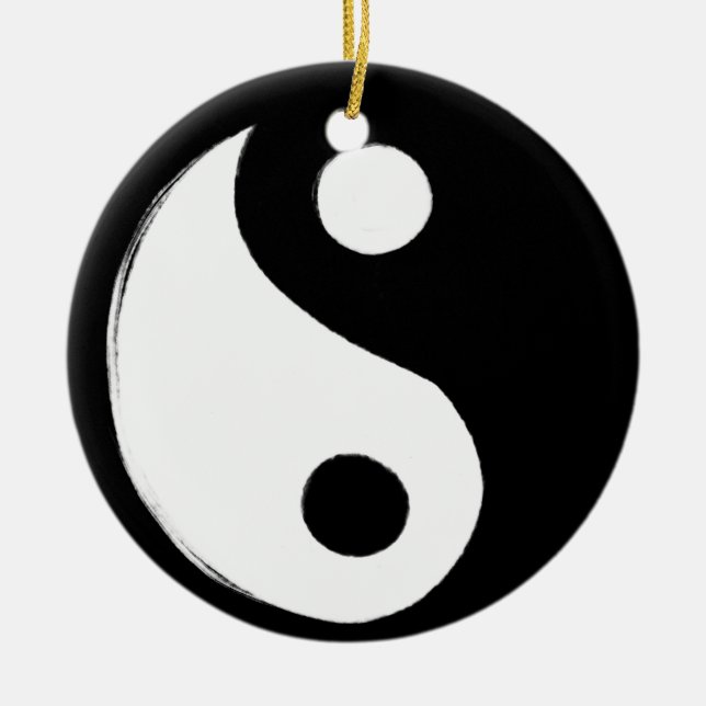 Yin Yang Symbol Dark and Light                     Ceramic Ornament (Front)