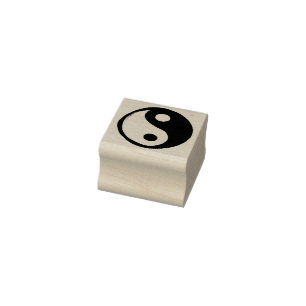 Yin Yang Symbol Dark and Light Rubber Stamp