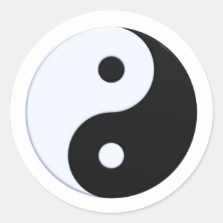 Yin-yang symbol, isolated classic round sticker