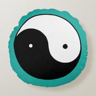 Yin Yang Symbol Round Cushion