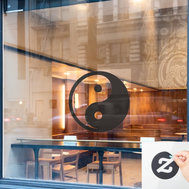Yin Yang Symbol - solid tattoo design (Cafe Window)