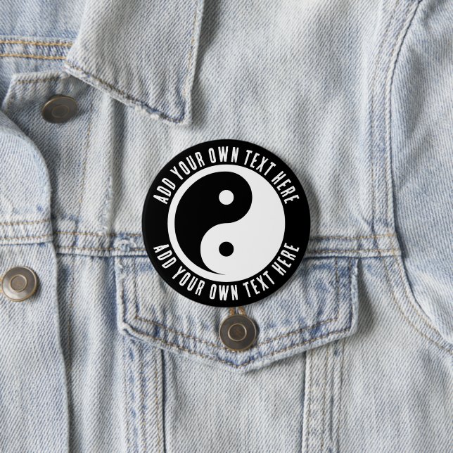 Yin Yang Symbol - solid tattoo design 2 7.5 Cm Round Badge (In Situ)