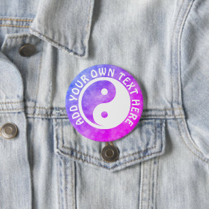 Yin Yang Symbol - solid tattoo design 2 7.5 Cm Round Badge