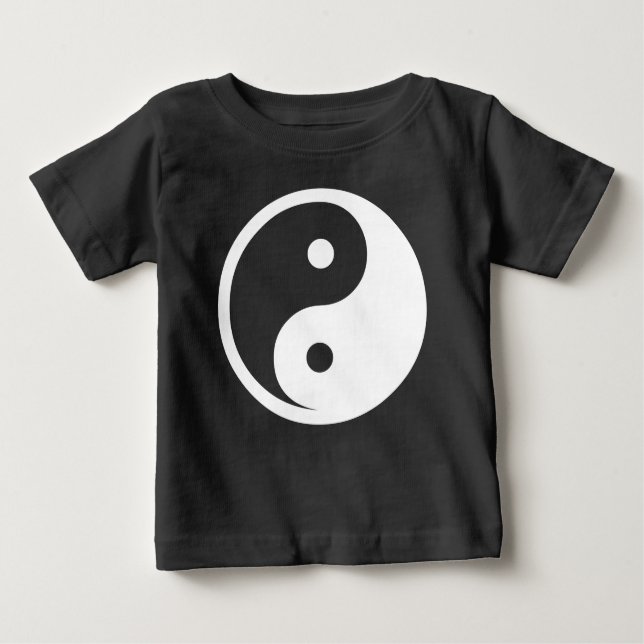 Yin Yang Symbol - solid tattoo design 2 Baby T-Shirt (Front)
