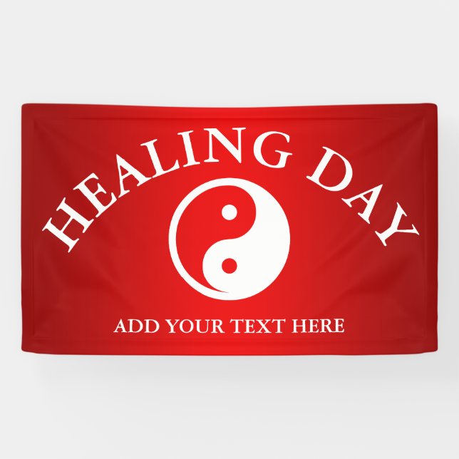 Yin Yang Symbol - solid tattoo design 2 Banner (Horizontal)