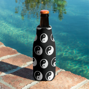 Yin Yang Symbol - solid tattoo design 2 Bottle Cooler