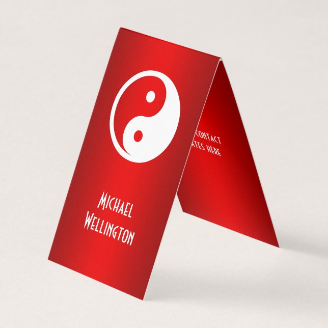 Yin Yang Symbol - solid tattoo design 2 Business Card (Front)