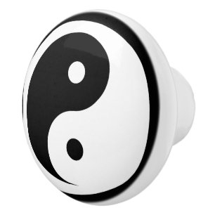 Yin Yang Symbol - solid tattoo design 2 Ceramic Knob