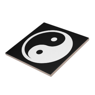 Yin Yang Symbol - solid tattoo design 2 Ceramic Tile