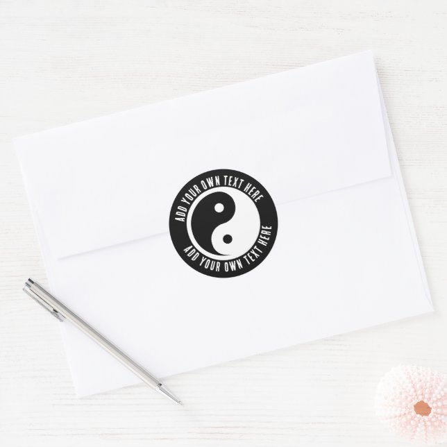 Yin Yang Symbol - solid tattoo design 2 Classic Round Sticker (Envelope)