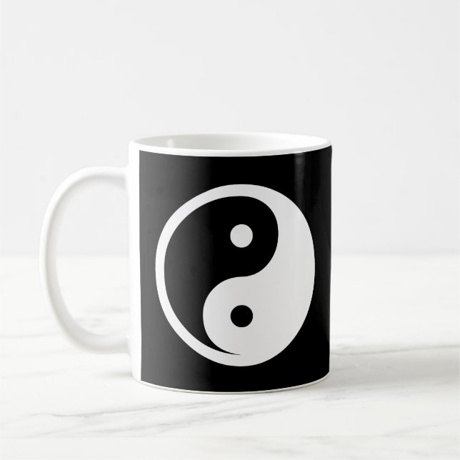 Yin Yang Symbol - solid tattoo design 2 Coffee Mug (Left)