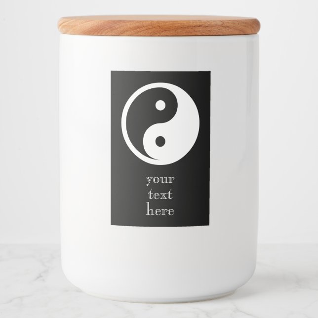 Yin Yang Symbol - solid tattoo design 2 Food Label (Front)
