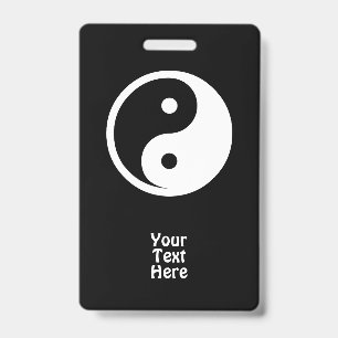 Yin Yang Symbol - solid tattoo design 2 ID Badge
