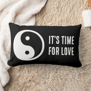 Yin Yang Symbol - solid tattoo design 2 Lumbar Cushion