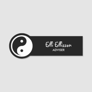 Yin Yang Symbol - solid tattoo design 2 Name Tag