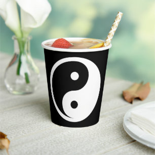 Yin Yang Symbol - solid tattoo design 2 Paper Cups