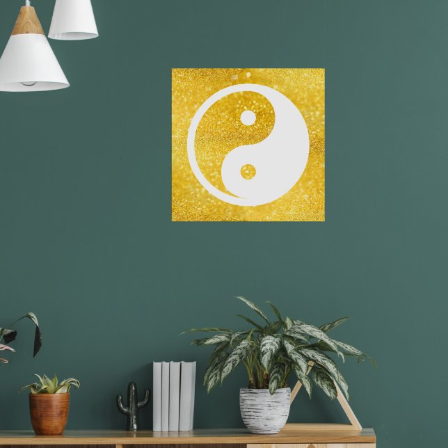Yin Yang Symbol - solid tattoo design 2 Poster (Living Room 1)