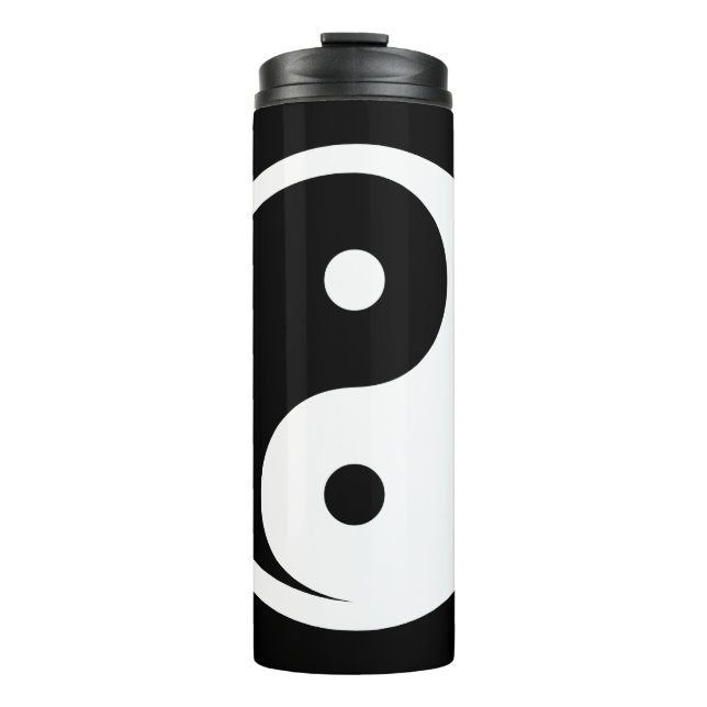 Yin Yang Symbol - solid tattoo design 2 Thermal Tumbler (Front)