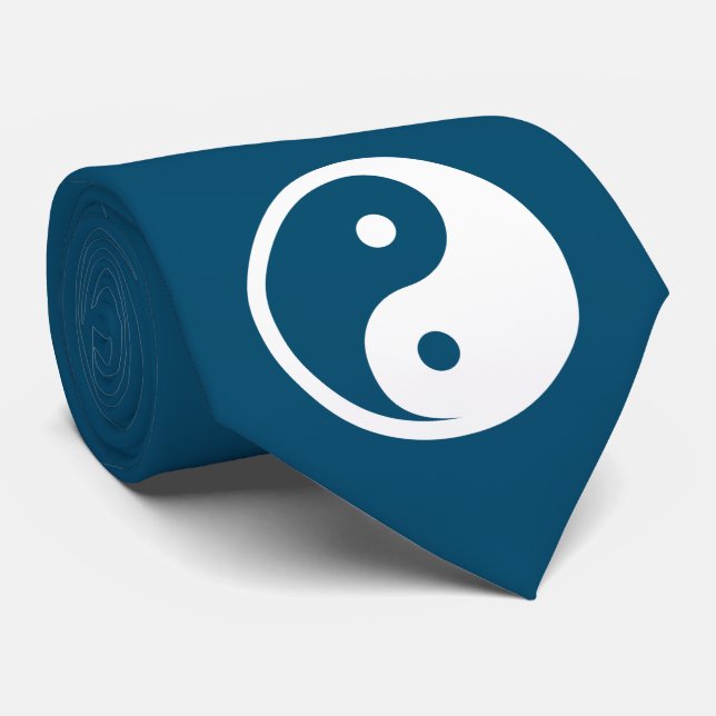 Yin Yang Symbol - solid tattoo design 2 Tie (Rolled)