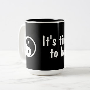 Yin Yang Symbol - solid tattoo design 2 Two-Tone Coffee Mug