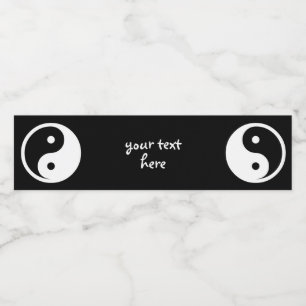 Yin Yang Symbol - solid tattoo design 2 Water Bottle Label