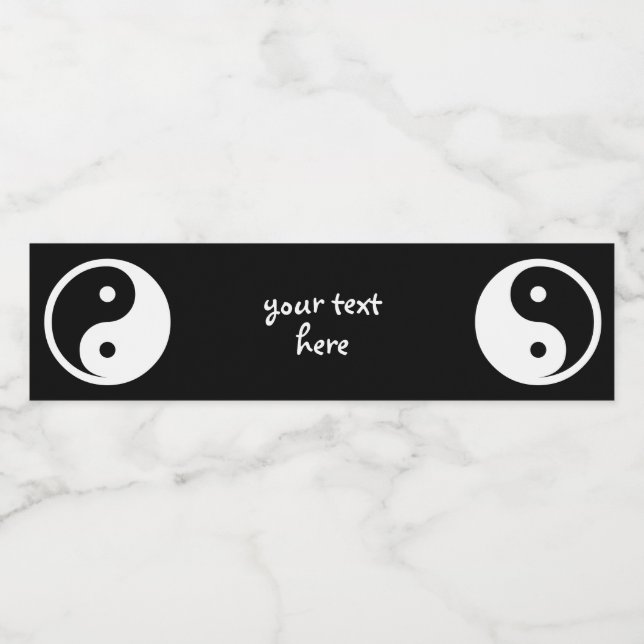 Yin Yang Symbol - solid tattoo design 2 Water Bottle Label (Single Label)