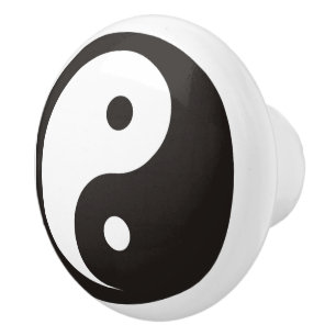 Yin Yang Symbol - solid tattoo design Ceramic Knob