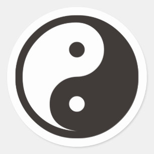Yin Yang Symbol - solid tattoo design Classic Round Sticker