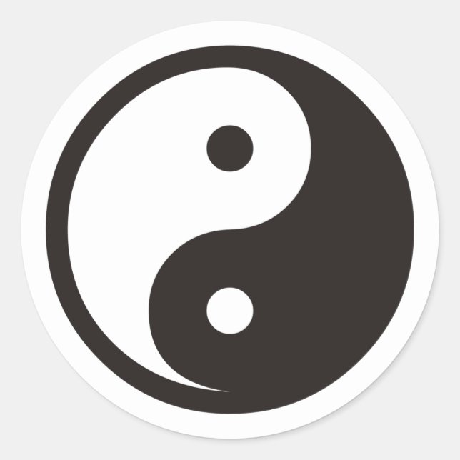 Yin Yang Symbol - solid tattoo design Classic Round Sticker (Front)