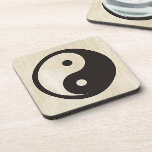 Yin Yang Symbol - solid tattoo design Coaster