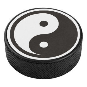 Yin Yang Symbol - solid tattoo design Hockey Puck