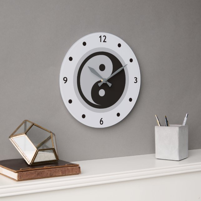 Yin Yang Symbol - solid tattoo design Large Clock (Office)