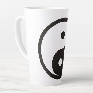 Yin Yang Symbol - solid tattoo design Latte Mug