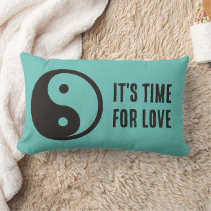 Yin Yang Symbol - solid tattoo design Lumbar Cushion