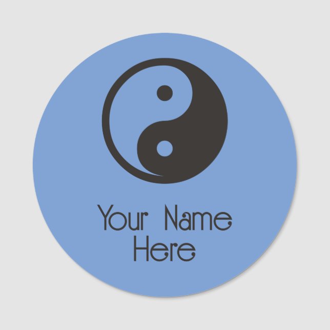 Yin Yang Symbol - solid tattoo design Name Tag (Front)