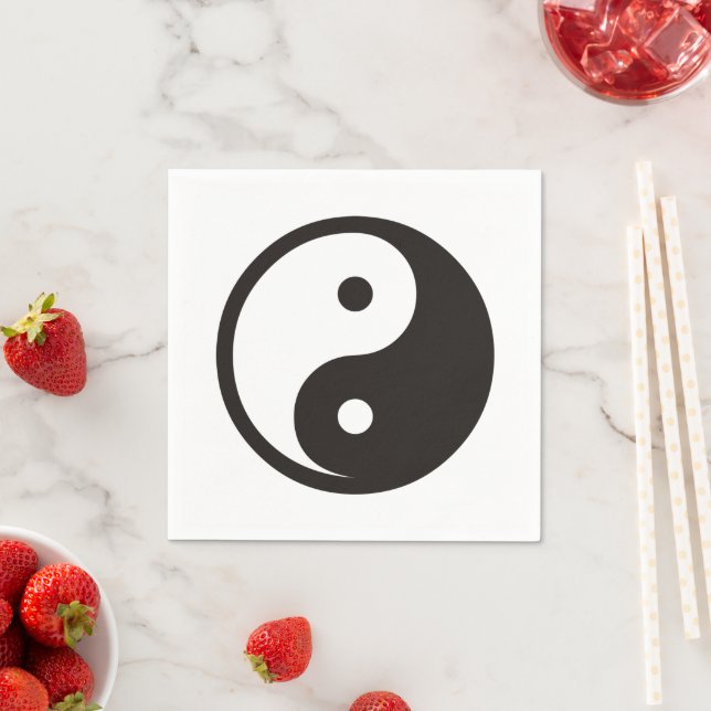 Yin Yang Symbol - solid tattoo design Napkin (Insitu)