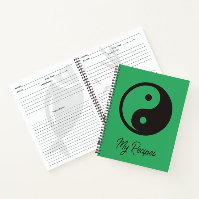Yin Yang Symbol - solid tattoo design Notebook (Inside)