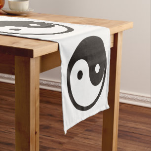 Yin Yang Symbol - solid tattoo design Short Table Runner