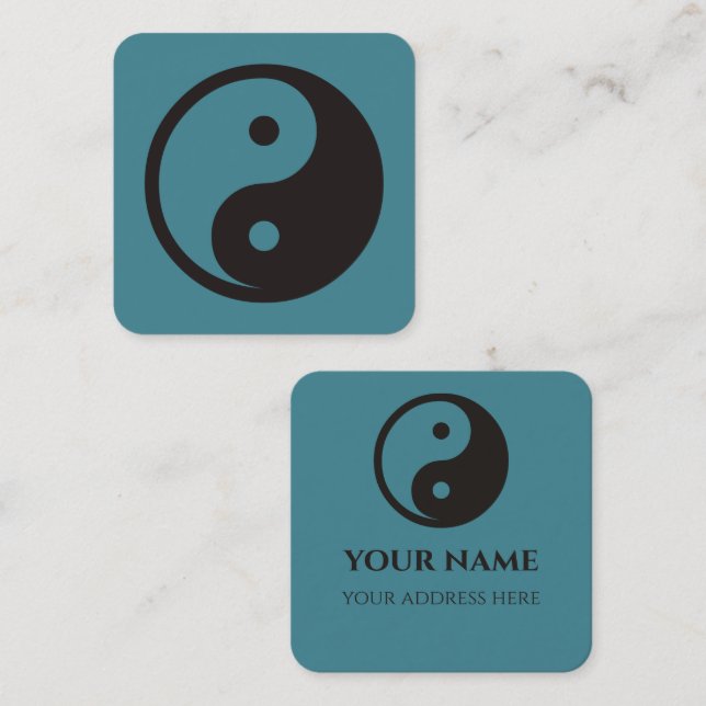 Yin Yang Symbol - solid tattoo design Square Business Card (Front/Back)