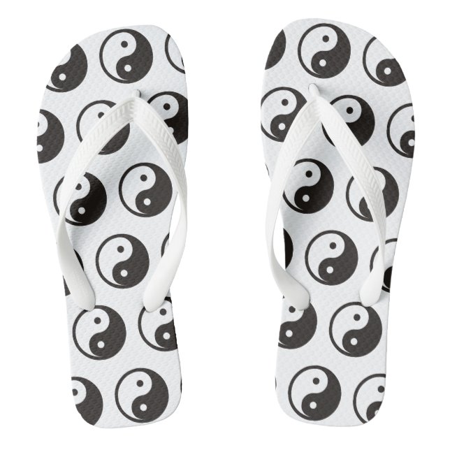 Yin Yang Symbol - solid tattoo design Thongs (Footbed)
