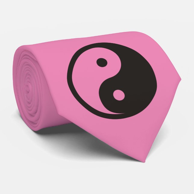 Yin Yang Symbol - solid tattoo design Tie (Rolled)