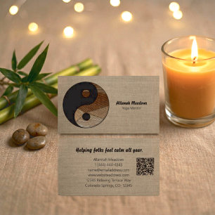 Yin-Yang Symbol Soothing QR Code Meditative Business Card