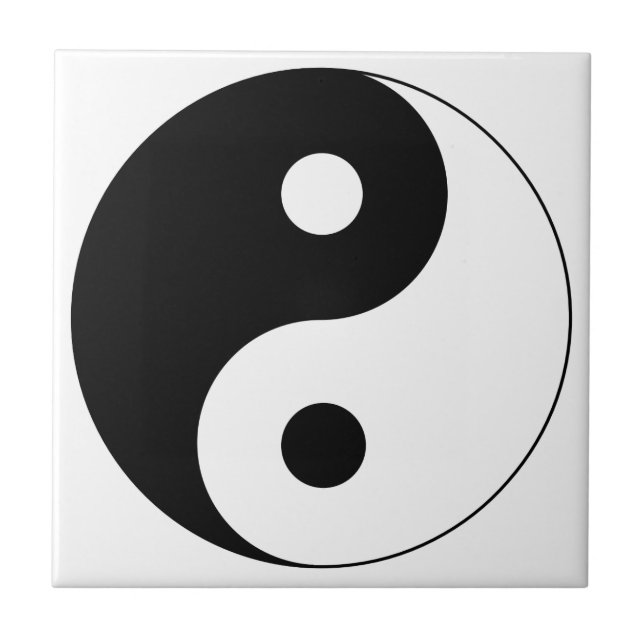 Yin Yang Symbol Spiritual Ceramic Tile (Front)