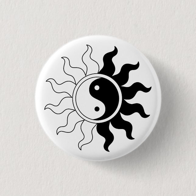 Yin Yang symbol sun 3 Cm Round Badge (Front)