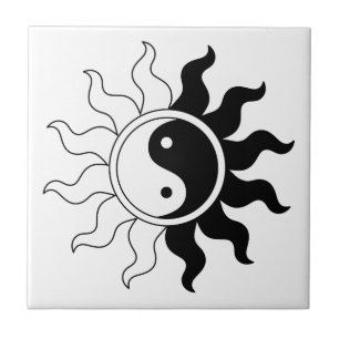 Yin Yang symbol sun Tile
