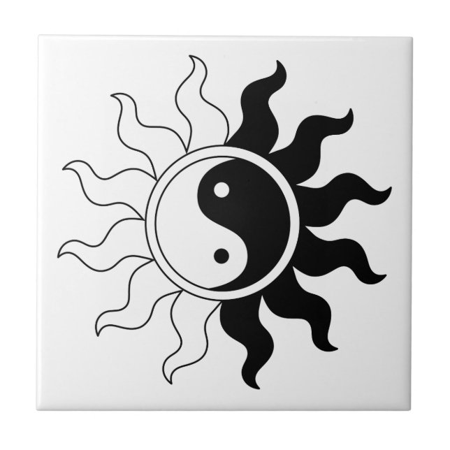 Yin Yang symbol sun Tile (Front)
