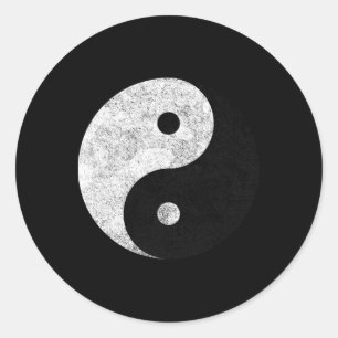 Yin Yang Symbol Tao Taijitu Yoga Peace Love Classic Round Sticker