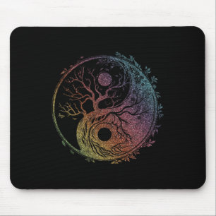 Yin Yang Symbol, Tree Of Life, Tai Chi, Qigong, Yo Mouse Pad