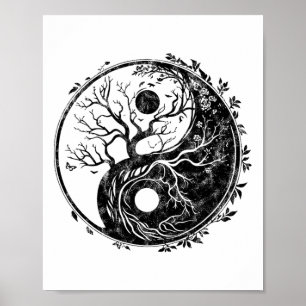 Yin Yang Symbol, Tree Of Life, Tai Chi, Qigong, Yo Poster