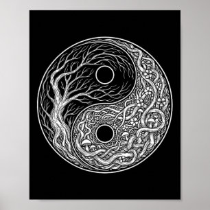 Yin Yang Symbol Tree Of Life, Tai Chi, Qigong, Yog Poster